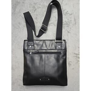 HIDESIGN Leather Crossbody Bag Black Scully Front Flap